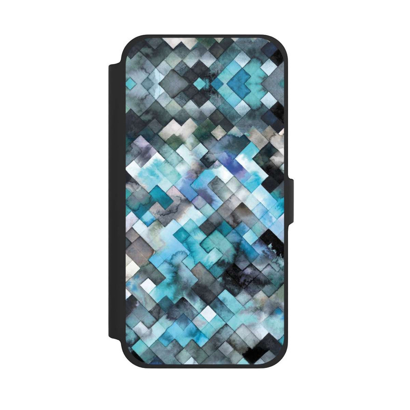 iPhone 13 Pro Max NIVOflip stimmungsvolles geometrisches Muster blau