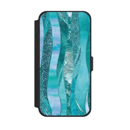 Apple iPhone 13 Pro Max NIVOflip glamouröser Glitzerlook blau