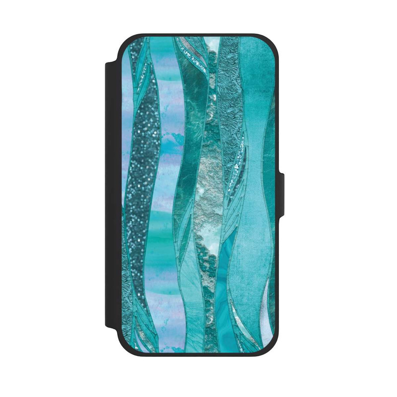 iPhone 13 Pro Max NIVOflip glamouröser Glitzerlook blau