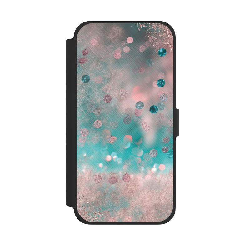 iPhone 13 Pro Max NIVOflip Türkis-glamouröser Glitzerlook