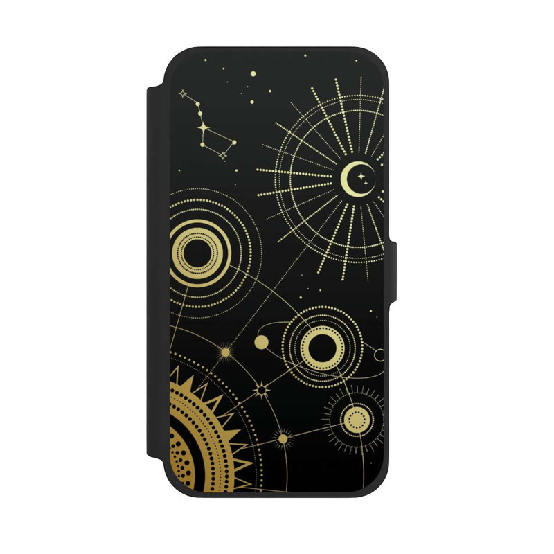 iPhone 13 Pro Max NIVOflip Schwarzer und goldener Look Abstrakt