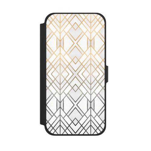 Apple iPhone 13 Pro Max NIVOflip Gold und Grauer Geo Golddruck