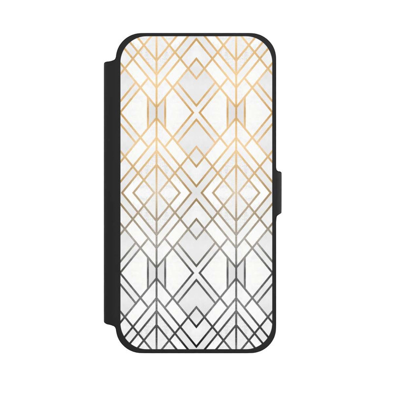 iPhone 13 Pro Max NIVOflip Gold und Grauer Geo Golddruck