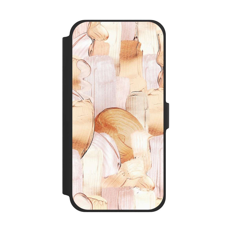 iPhone 13 Pro Max NIVOflip Weiß/Gold Pinsel Muster