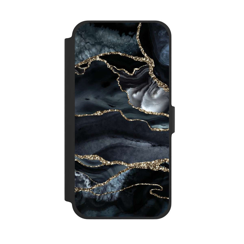 iPhone 13 Pro Max NIVOflip Dunkler Marmor Gold Glitzerlook