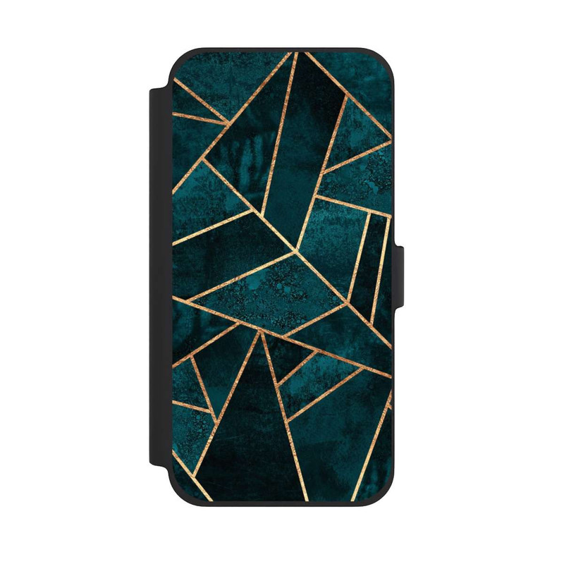 iPhone 13 Pro Max NIVOflip Tief Blaugrün Stein Gold Druck