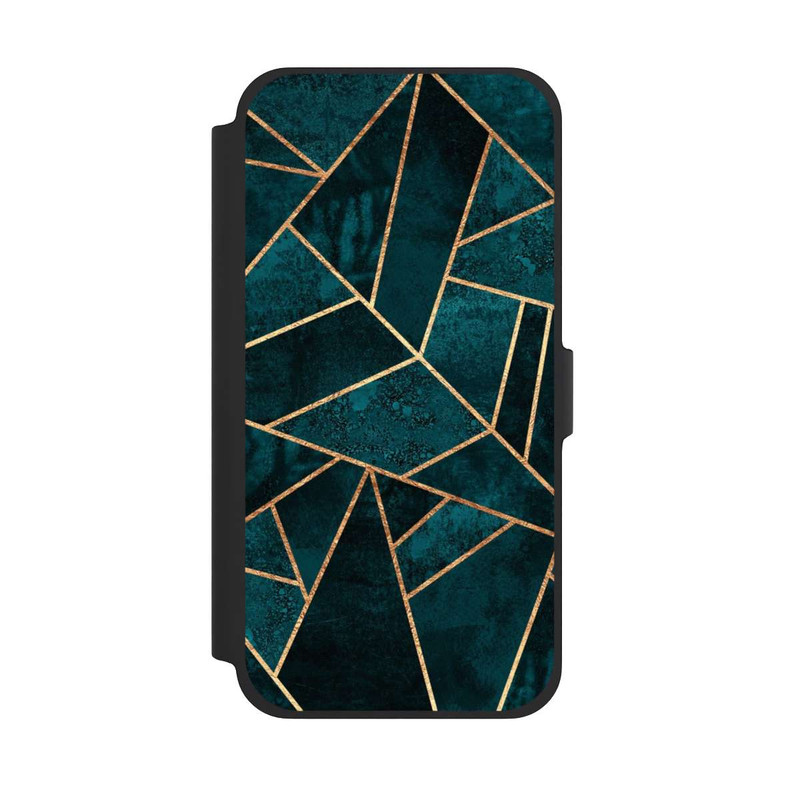 iPhone 13 Pro Max NIVOflip Tief Blaugrün Stein Gold Druck
