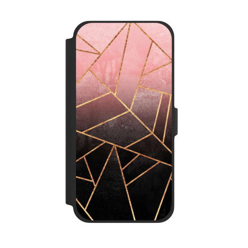 Apple iPhone 13 Pro Max NIVOflip Pinker und Schwarzer Stein Gold Druck