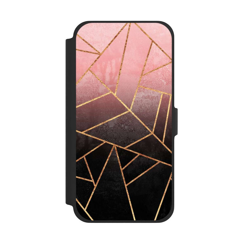 iPhone 13 Pro Max NIVOflip Pinker und Schwarzer Stein Gold Druck