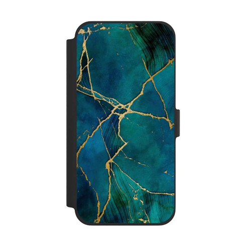 Apple iPhone 13 Pro Max NIVOflip Mineral glamour blue gold look