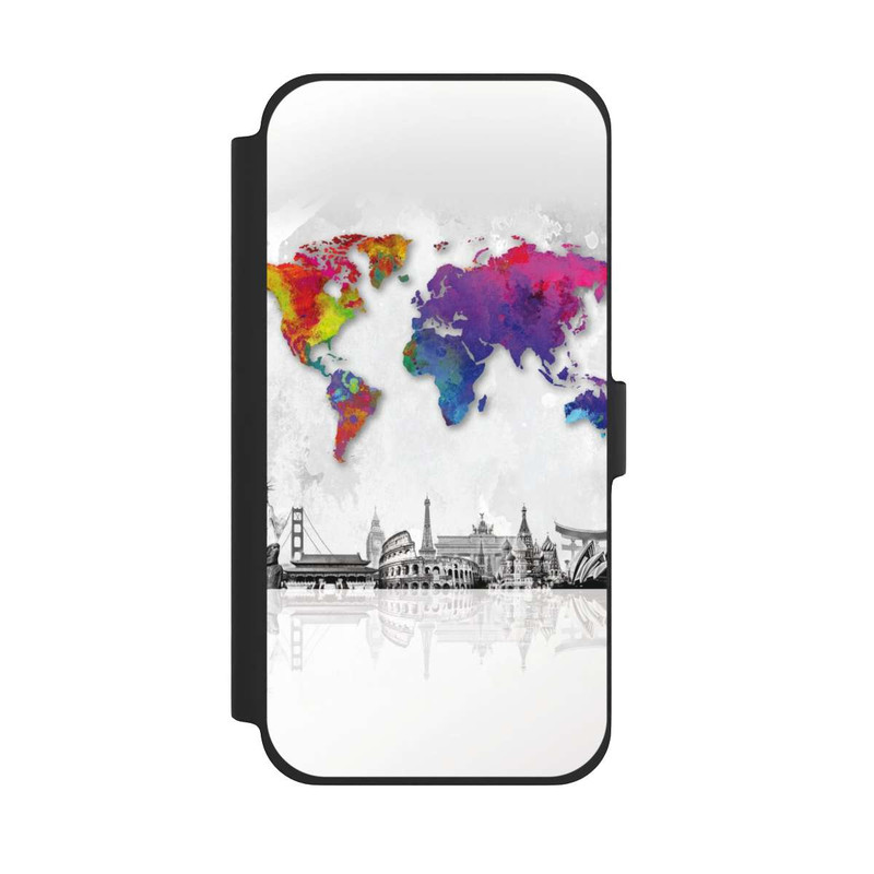 iPhone 13 Pro Max NIVOflip Weltkarte mit Skyline
