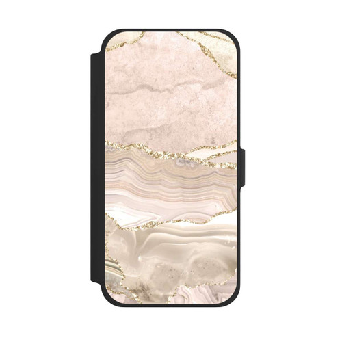 Apple iPhone 13 Pro Max NIVOflip Marmor rosa-goldene Streifen