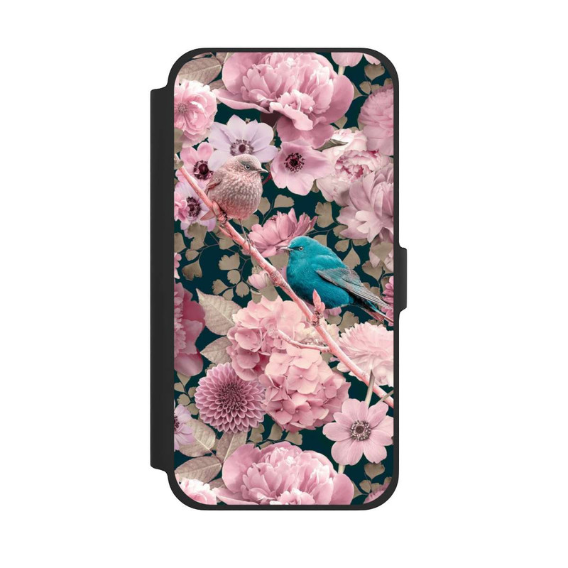 iPhone 13 Pro Max NIVOflip Spatzen im rosa Blumenmuster