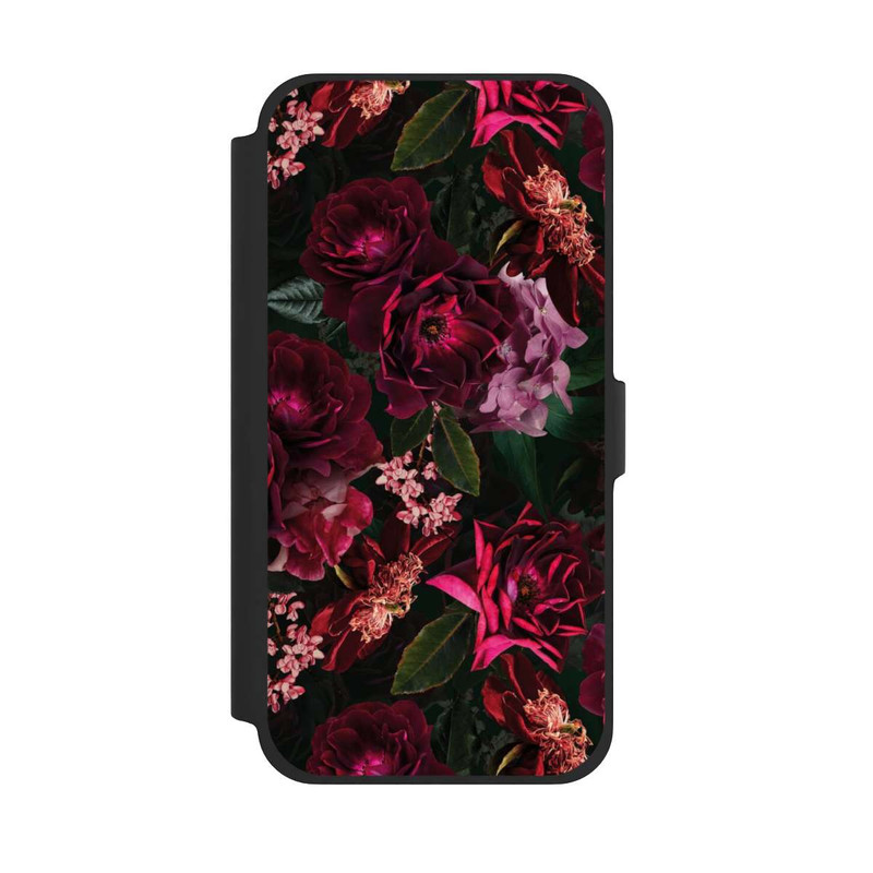 iPhone 13 Pro Max NIVOflip Dunkelrote und rosa Blüten