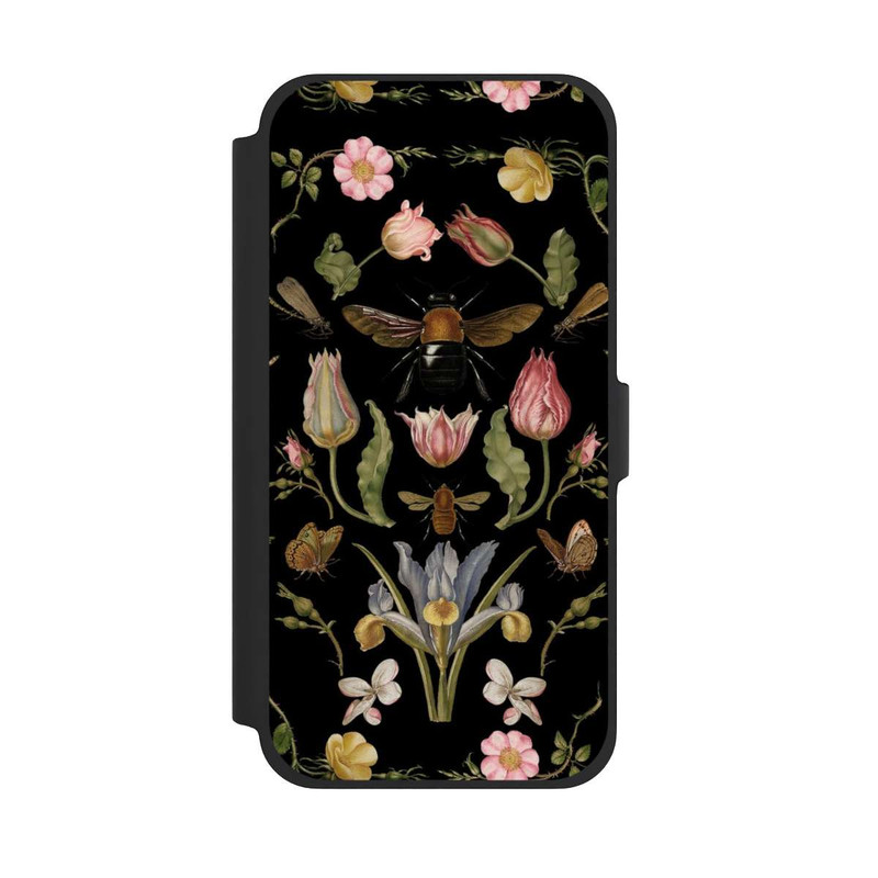 iPhone 13 Pro Max NIVOflip Wildblumen und Biene Schwarz