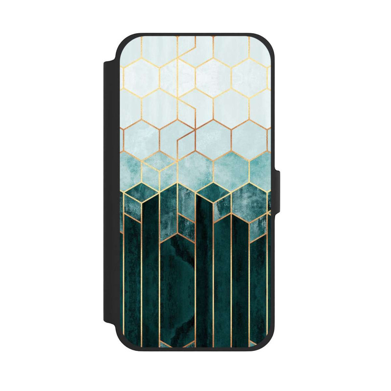 iPhone 13 Pro Max NIVOflip Blaugrüne Sechsecke
