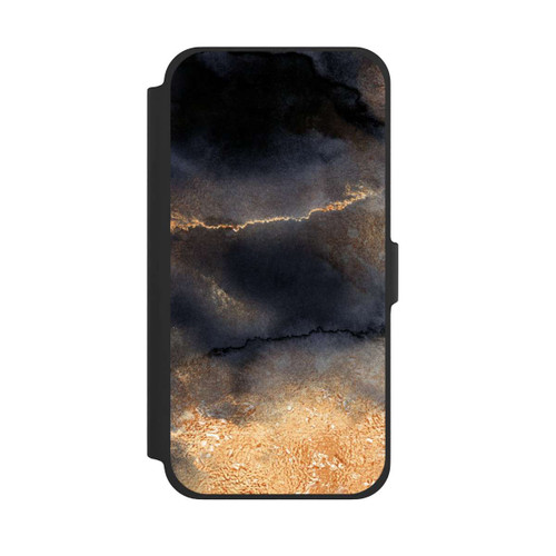 Apple iPhone 13 Pro Max NIVOflip Schwarzer Marmor Goldstaub Look