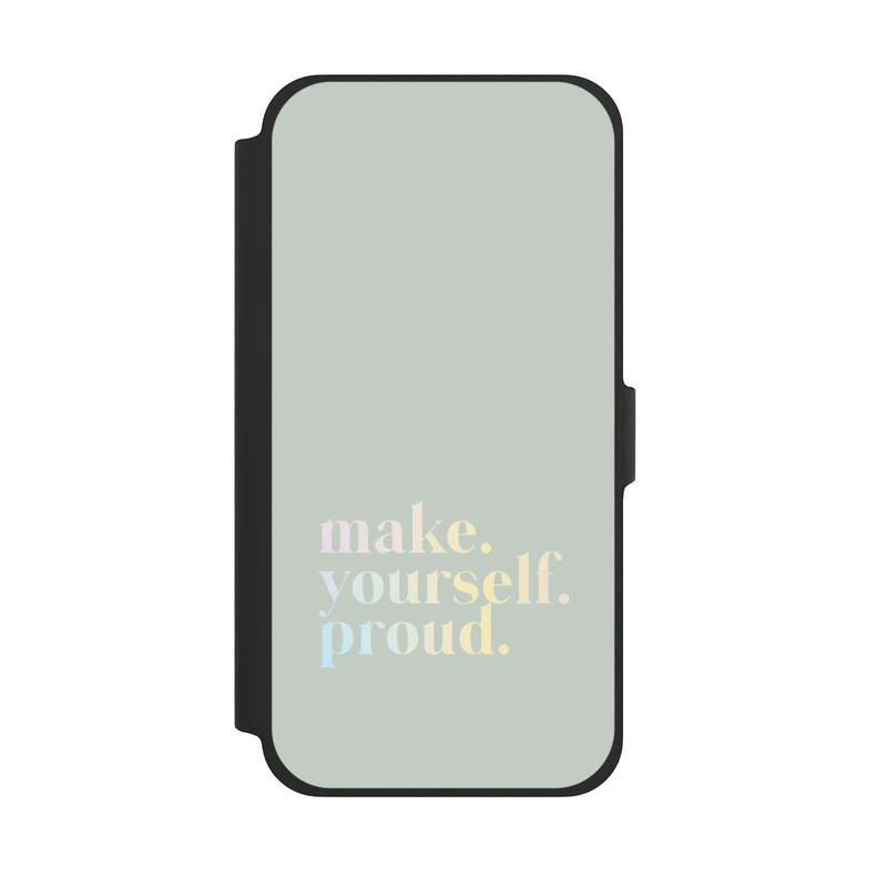 iPhone 13 Pro Max NIVOflip Make Yourself Proud Zitat-Minze und Farbverlauf
