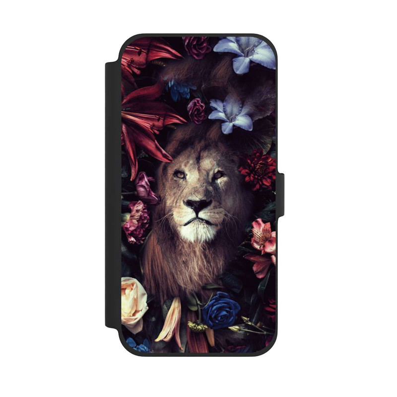iPhone 13 Pro Max NIVOflip Löwe Blumenrahmen