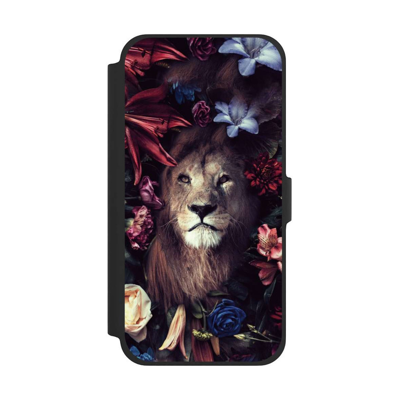 iPhone 13 Pro Max NIVOflip Löwe Blumenrahmen