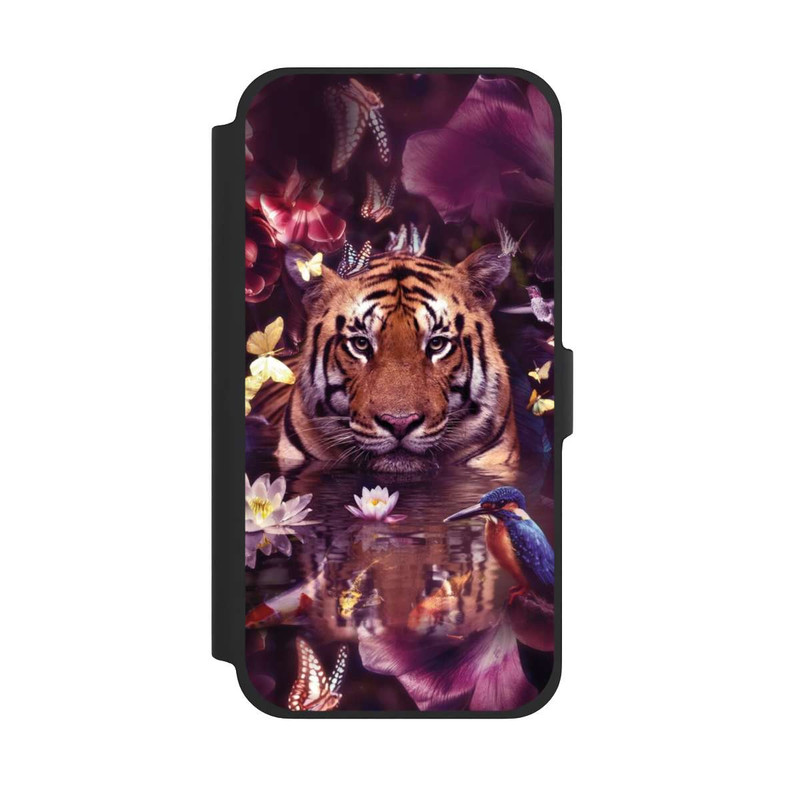 iPhone 13 Pro Max NIVOflip Tiger Blumenrahmen