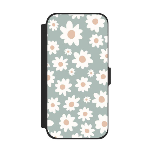 Apple iPhone 13 Pro Max NIVOflip Daisy Flower Seamless Pattern Green