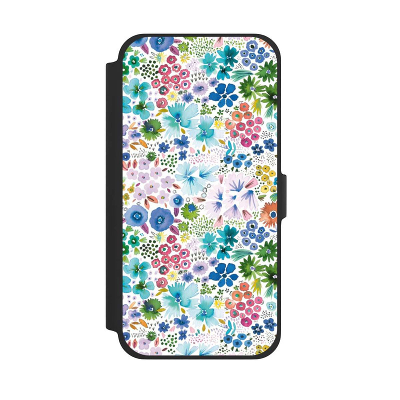iPhone 13 Pro Max NIVOflip Kunstvolle kleine Frühlingsblumen blau