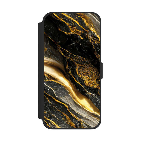 Apple iPhone 13 Pro Max NIVOflip Schwarze Marmor Goldschichten