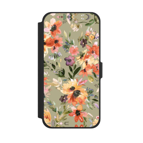 Apple iPhone 13 Pro Max NIVOflip Malerische tropische Blumen Salbeigrün
