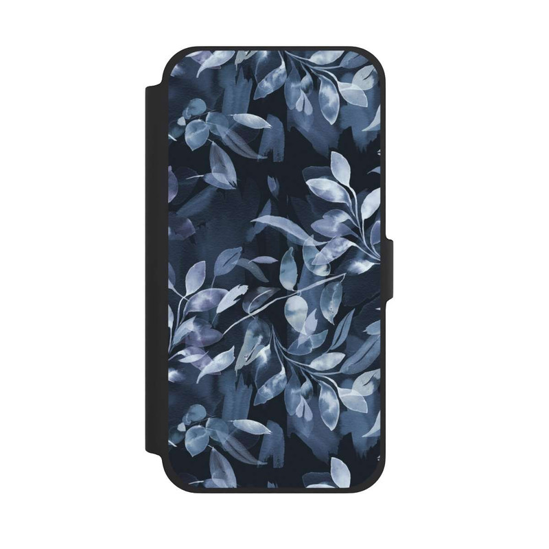 iPhone 13 Pro Max NIVOflip Aquarelle Feuilles Mystiques Marine