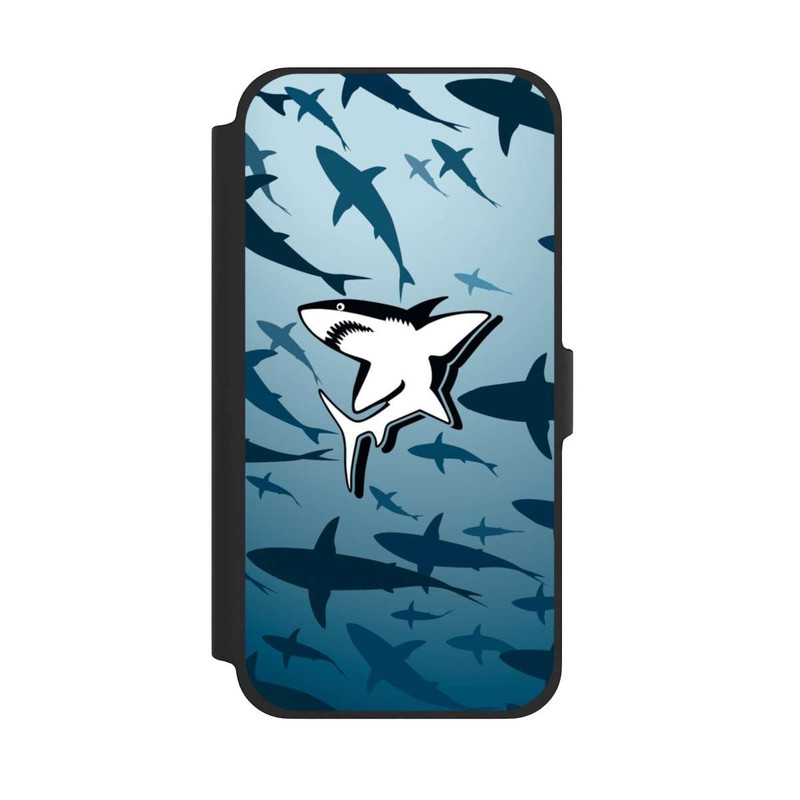 iPhone 13 Pro Max NIVOflip Haie Muster Blau