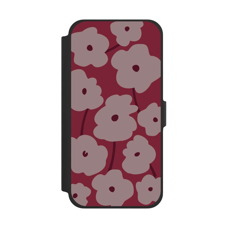 iPhone 13 Pro Max NIVOflip Minimalistische Blumen Bordeaux