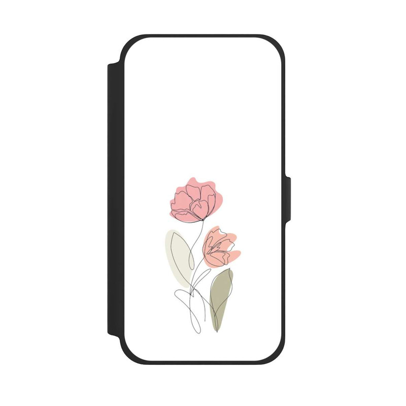 iPhone 13 Pro Max NIVOflip Blume Line Art Rot