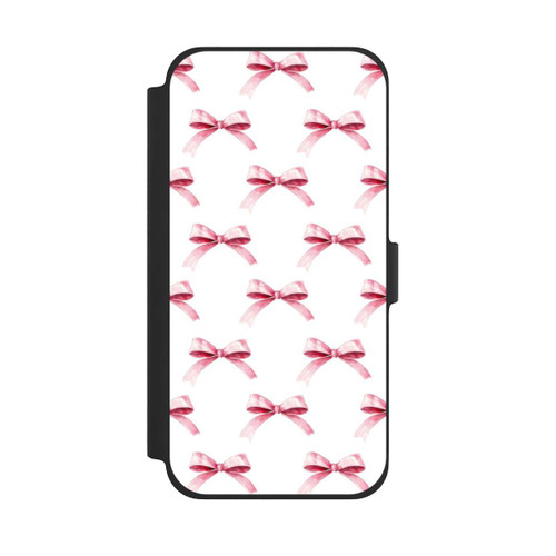 Apple iPhone 13 Pro Max NIVOflip Pink Bow on White Pattern