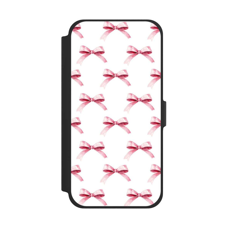 iPhone 13 Pro Max NIVOflip Pink Bow on White Pattern