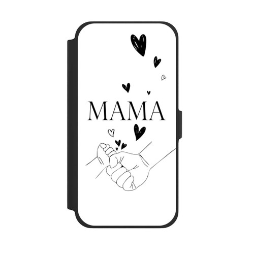 Apple iPhone 13 Pro Max NIVOflip Muttertag Line Art Hände Schwarz Weiß