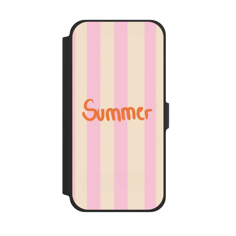 iPhone 13 Pro Max NIVOflip Summer- Rosa und Orange Streifen Hintergrund