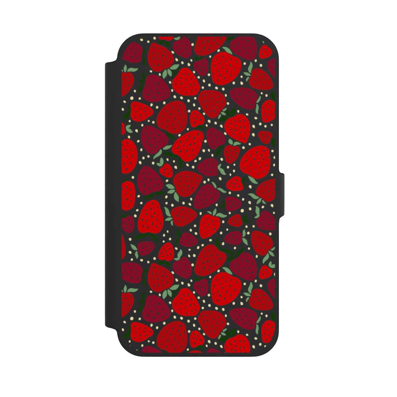 iPhone 13 Pro Max NIVOflip Erdbeermuster Comic Transparent