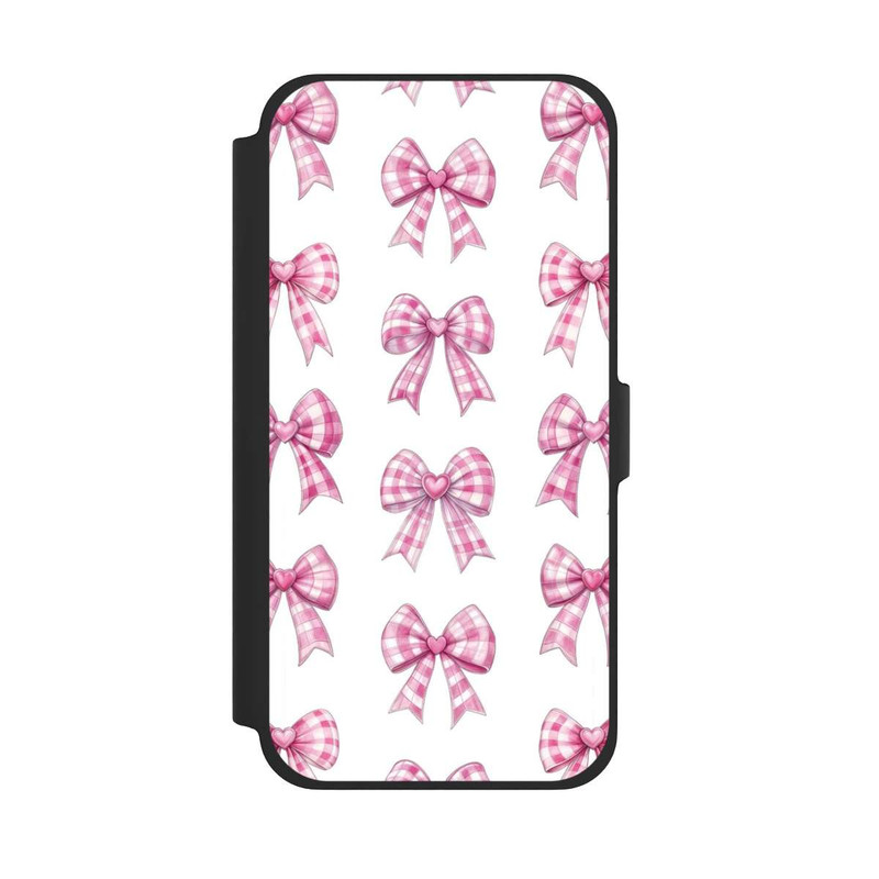 iPhone 13 Pro Max NIVOflip Pink Gingham Hearts and Bows