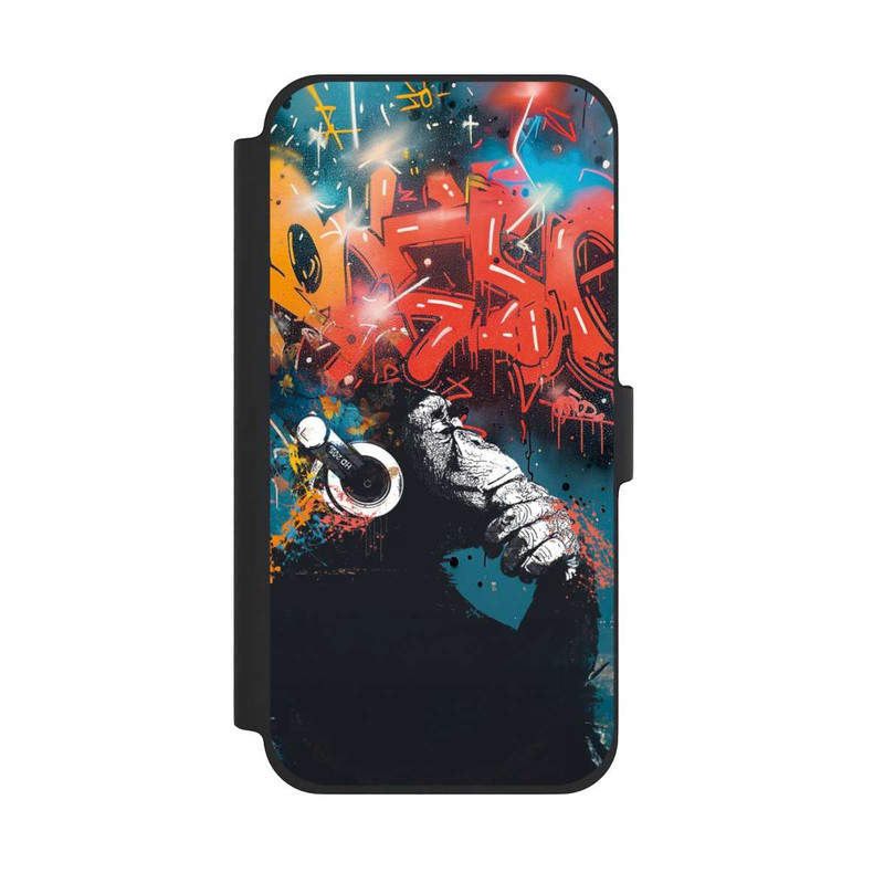 iPhone 13 Pro Max NIVOflip Affe Stereo Kopfhörer Graffiti Street Art