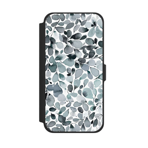 Apple iPhone 13 Pro Max NIVOflip Eukalyptus Aquarell Blätter Grau