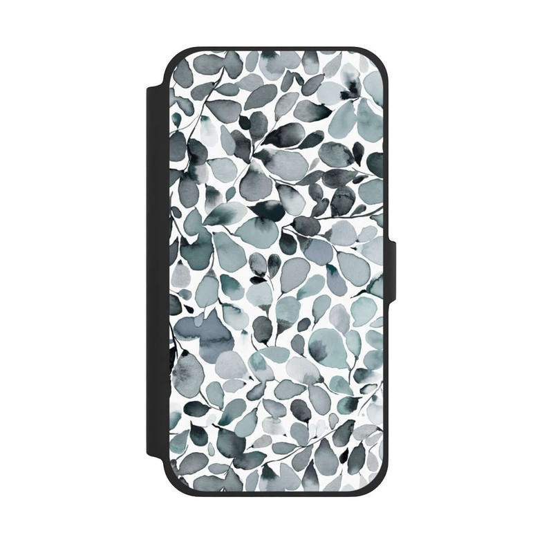 iPhone 13 Pro Max NIVOflip Eukalyptus Aquarell Blätter Grau