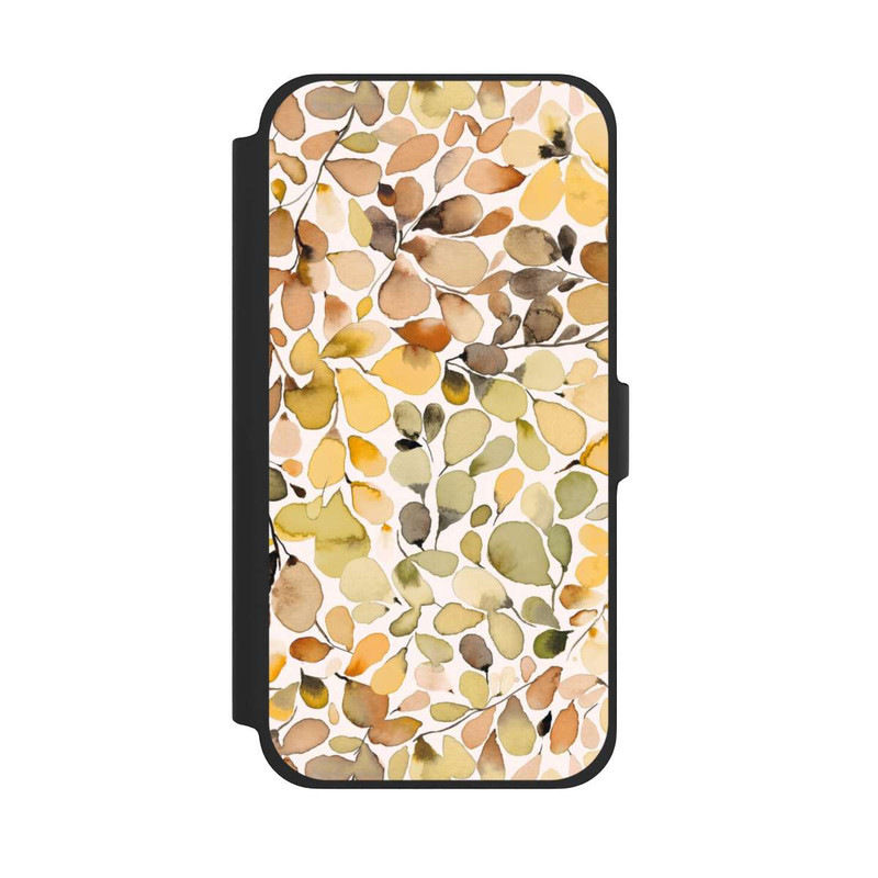iPhone 13 Pro Max NIVOflip Eukalyptus Aquarellblätter Braun Herbst