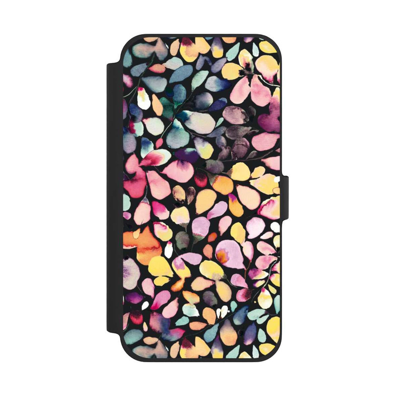 iPhone 13 Pro Max NIVOflip Eucalyptus Watercolor Leaves Black