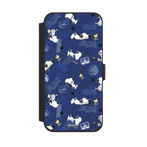 Apple iPhone 13 Pro Max NIVOflip Peanuts Travel Stamps Pattern Blue