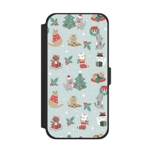 Apple iPhone 13 Pro Max NIVOflip festliche Katzen im Winterwunderland