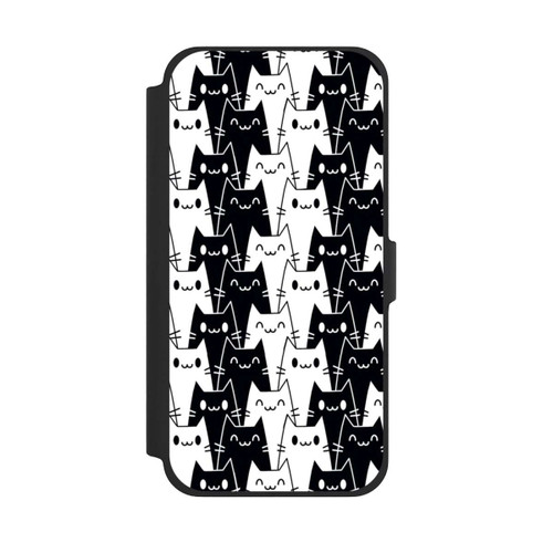 Apple iPhone 13 Pro Max NIVOflip Katzentapete Schwarz Weiß