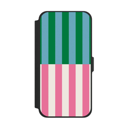 Apple iPhone 13 Pro Max NIVOflip Motif Rayé Vert Rose