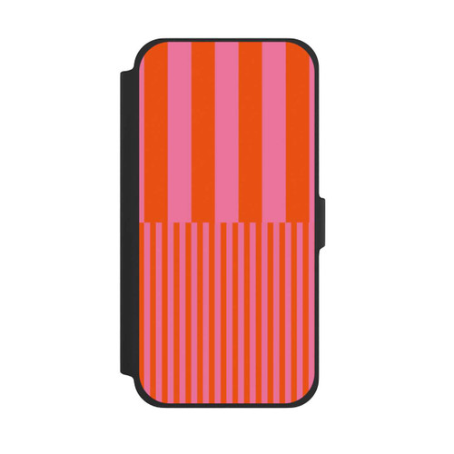 Apple iPhone 13 Pro Max NIVOflip Streifenmuster Pink Rot