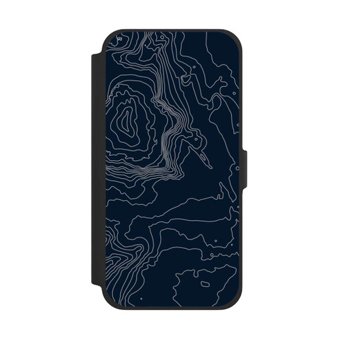 Apple iPhone 13 Pro Max NIVOflip Berg Höhenlinien Dunkel
